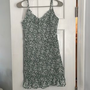 Green and white floral tight Abercrombie dress